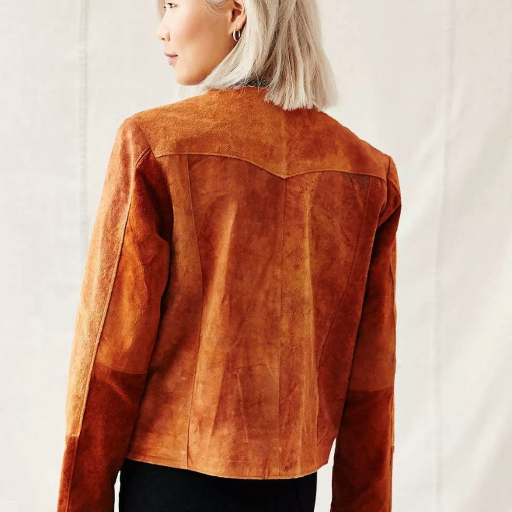 Suede Jacket Pele Che Coco Up-cycled Tonal Brown - Picture 2 of 6